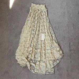 Free People Lace Cream Top